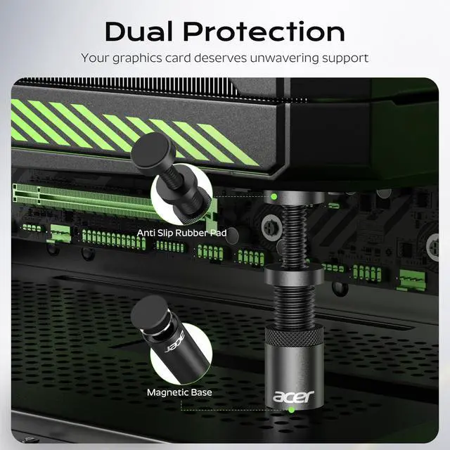 Alt view image 2 of 6 - GPU Support Bracket, GPU Sag Bracket, Graphics Card GPU Stand with Magnet & Non-Slip Base, Video Card Holder (S, 25-50mm)