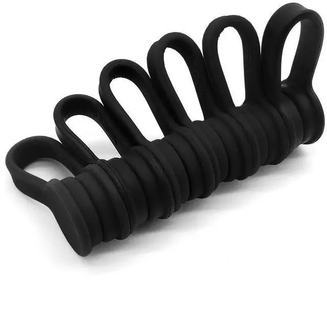 Main image of Magnetic Cable Ties 6-Pack,Silicone Cord Ties Cable Clips,Black