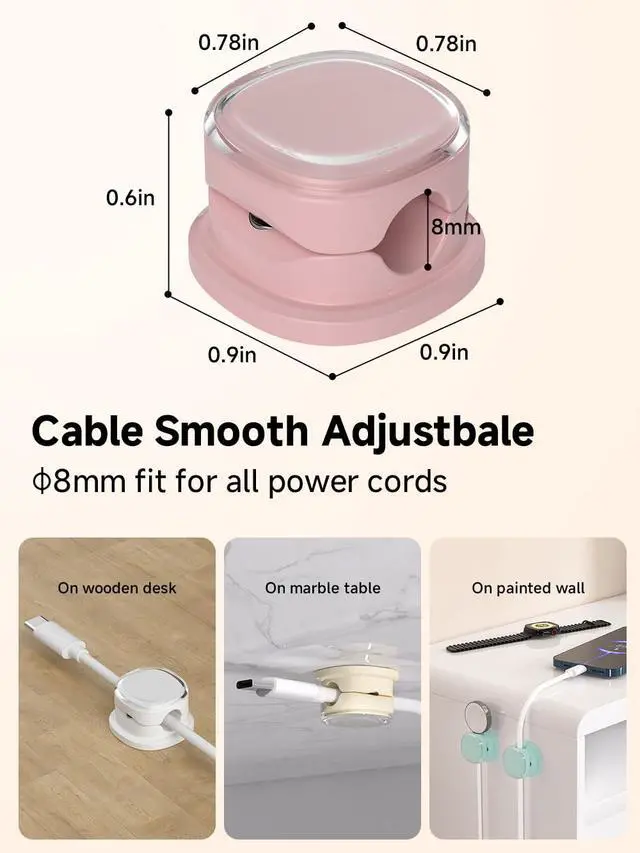 Alt view image 3 of 7 - Magnetic Cable Clips, Adjustable Cord Holder Management, Adhesive Wire Keeper Organizer for Home Office Desk Phone PC Car Wall Desktop Nightstand Appliance (9-PCS White_Purple_Cyan_Apricot)