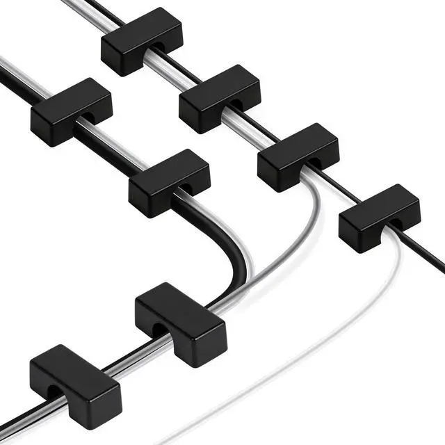 Main image of 8 Pack Magnetic Cord Holder, Large Cable Clips - Strong Magnet Wire Management for Office, Under Desk, Nightstand, Car, Kitchen, Reusable Desk Cable Organizers