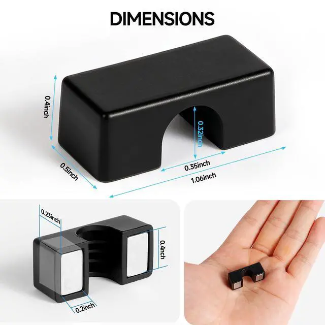 Alt view image 2 of 7 - 8 Pack Magnetic Cord Holder, Large Cable Clips - Strong Magnet Wire Management for Office, Under Desk, Nightstand, Car, Kitchen, Reusable Desk Cable Organizers