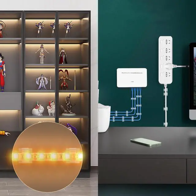 Alt view image 5 of 7 - 120PCS Adhesive Cable Wire Clips Clear, Outdoor Christmas Light Clips, Cable Holder Staples Cable Management Wire Organizer Cord for Under Desk, Car, Wall, TV PC Ethernet Cable