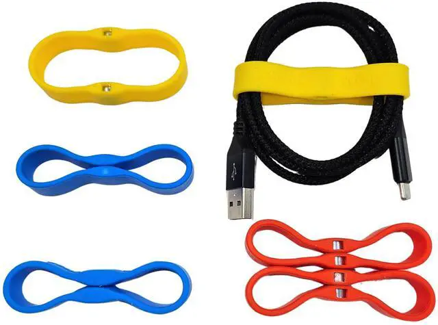 Main image of Snap Wrap | Pro Silicone Magnetic Cable Organizer 6-Pack | Easy One-Hand Operation Cable Management Bands for Home, Office, and Travel | Tidy Cable and Wire Storage
