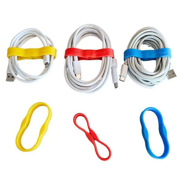 Alt view image 6 of 7 - Snap Wrap | Pro Silicone Magnetic Cable Organizer 6-Pack | Easy One-Hand Operation Cable Management Bands for Home, Office, and Travel | Tidy Cable and Wire Storage