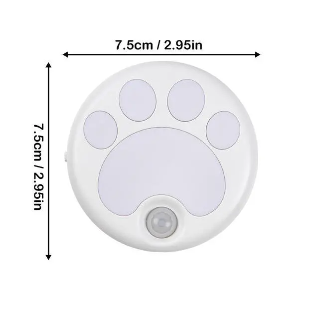 Alt view image 6 of 7 - Cat Paw Motion Sensor Night Light with Magnetic, USB Rechargeable & Cordless LED Lamp, Cute Kids Wall Light for Hallway, Bedroom, Nursery, Kitchen, Stairway