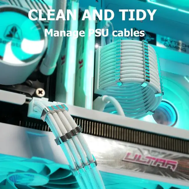 Alt view image 4 of 7 - PSU Cable Combs, Zinc Alloy PC Clips for 16AWG-18AWG Wires, Power Supply Cables Comb Organizers (24 Pin & 8 Pin) Cable Management for Clean PC Build