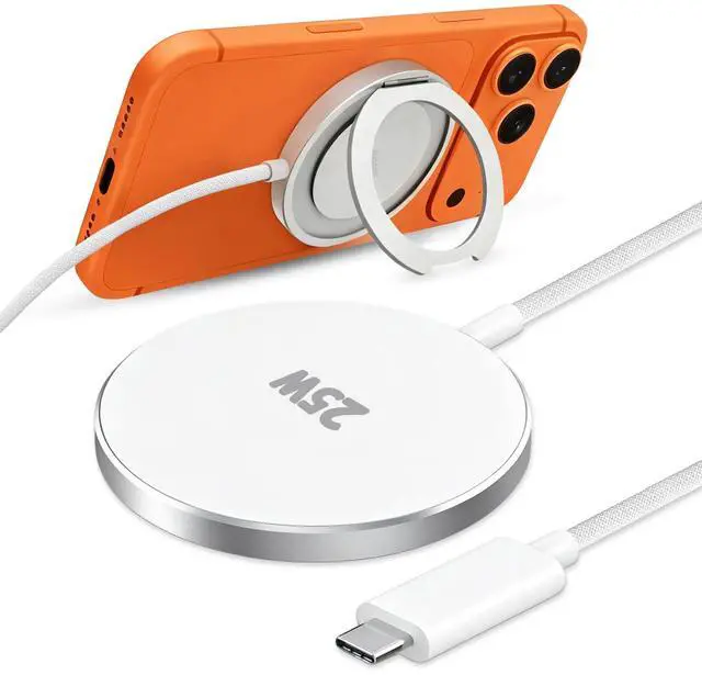 Main image of MagSafe Charger 25W Magnetic Wireless Charger Fast Charging Pad with Folding Stand Compatible with iPhone 17/16/15/14/13/12 Series & AirPods 4/3/2/Pro Magnetic MagSafe Charging Pad-No Adapters