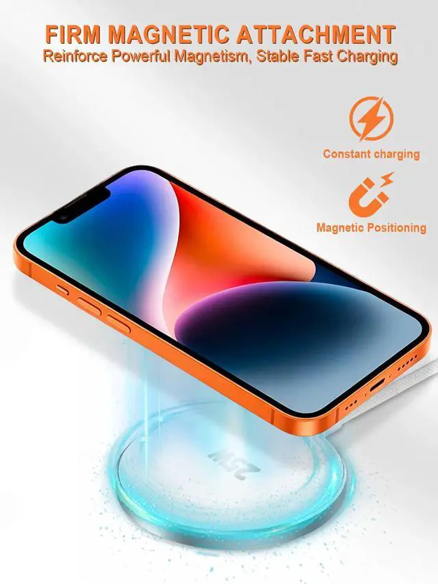 Alt view image 2 of 7 - MagSafe Charger 25W Magnetic Wireless Charger Fast Charging Pad with Folding Stand Compatible with iPhone 17/16/15/14/13/12 Series & AirPods 4/3/2/Pro Magnetic MagSafe Charging Pad-No Adapters