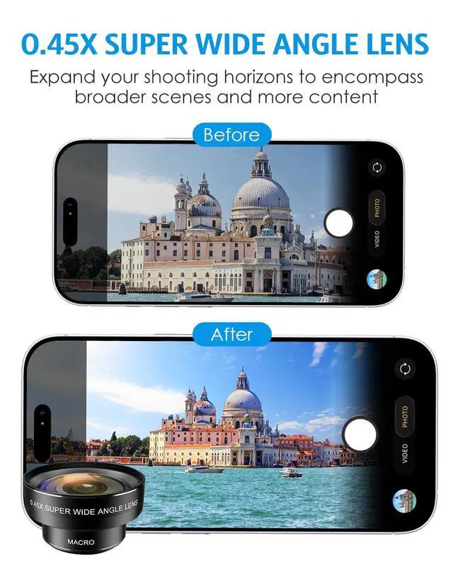 Alt view image 4 of 7 - Phone Camera Lens Kit, 0.45X Wide Angle + 15X Macro Lens