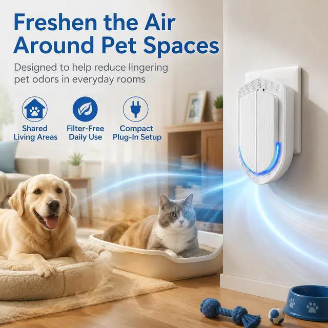 Alt view image 7 of 7 - Plug In Air Ionizers - 2 Pack Negative Ion Technology Air Purifier, Quiet Mini Air Freshener for Home, Bedroom, Office, Basement - Portable Air Purifiers for Odor, Dust, Smoke, Pet Smell White