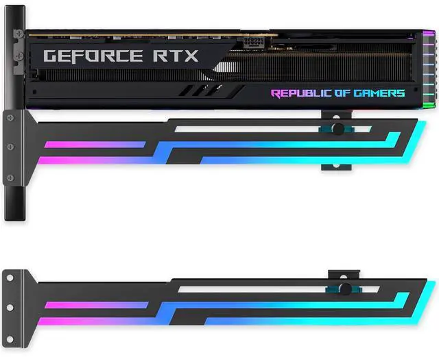 Main image of ARGB GPU Support Bracket, Universal 16.8M RGB Modes Graphics Card GPU Brace Support, Multi Angle Adjustable GPU Sag Bracket for Video Cards, GPU Stand Built-in 5V3PIN Addressable RGB Strip
