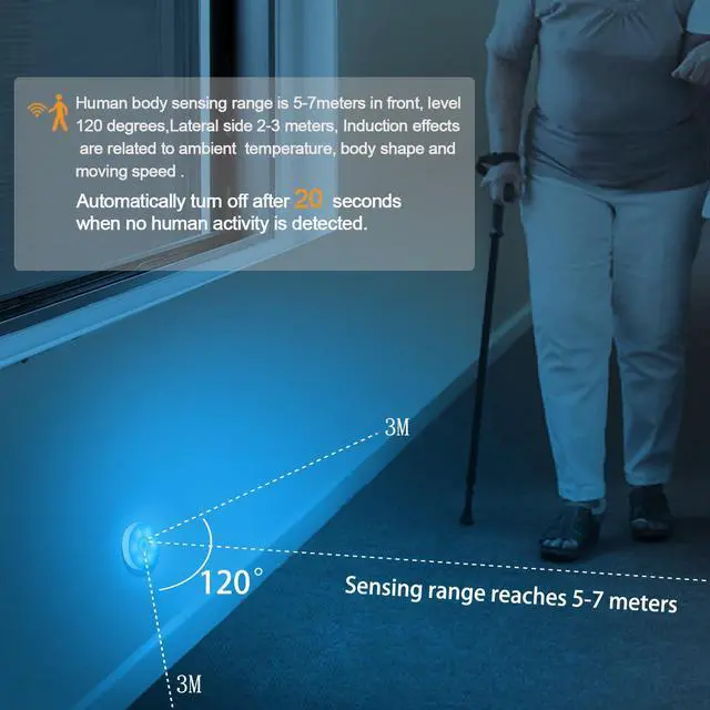 Alt view image 3 of 7 - Motion Sensor LED Night Light, Kids Night Light, USB Rechargeable, 8 Lighting Colors, 3 Working Modes, for Bedroom, Hallway, Cabinet, Closet, Stairs, etc, Magnetic Stick Anywhere (2 Pack)