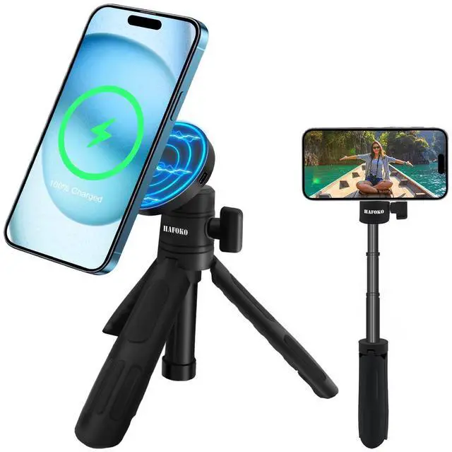 Main image of Magnetic Wireless Charging Tripod Extendable Compatible for iPhone 17-12