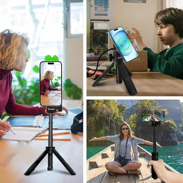 Alt view image 7 of 7 - Magnetic Wireless Charging Tripod Extendable Compatible for iPhone 17-12
