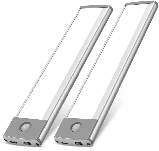 Main image of 30-LED Under Cabinet Lights,USB Rechargeable Kitchen Cupboard Night Light,Battery Operated Under Counter Closet Lighting,Motion Detector Night Light,Wireless Magnetic Motion Activated Light-2Pack