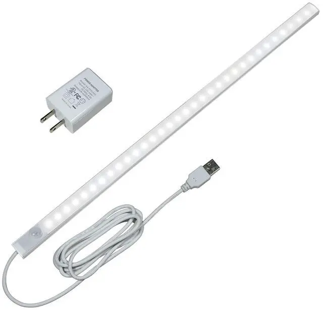 Main image of LED Motion Sensor Under Cabinet Lighting,17 inch USB Plug in LED Closet Light Bar, Under Counter Lights Night Light for Kitchen,Wardrobe,Closet,Cabinet,Cupboard,Cool White (6000K)