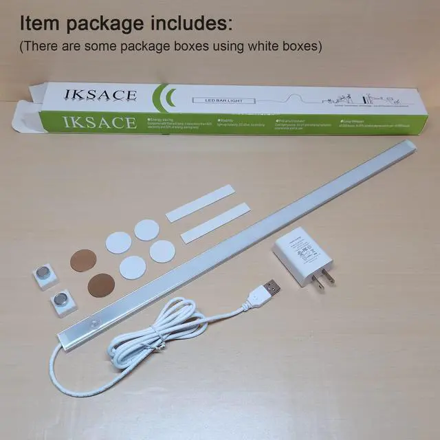 Alt view image 5 of 7 - LED Motion Sensor Under Cabinet Lighting,17 inch USB Plug in LED Closet Light Bar, Under Counter Lights Night Light for Kitchen,Wardrobe,Closet,Cabinet,Cupboard,Cool White (6000K)