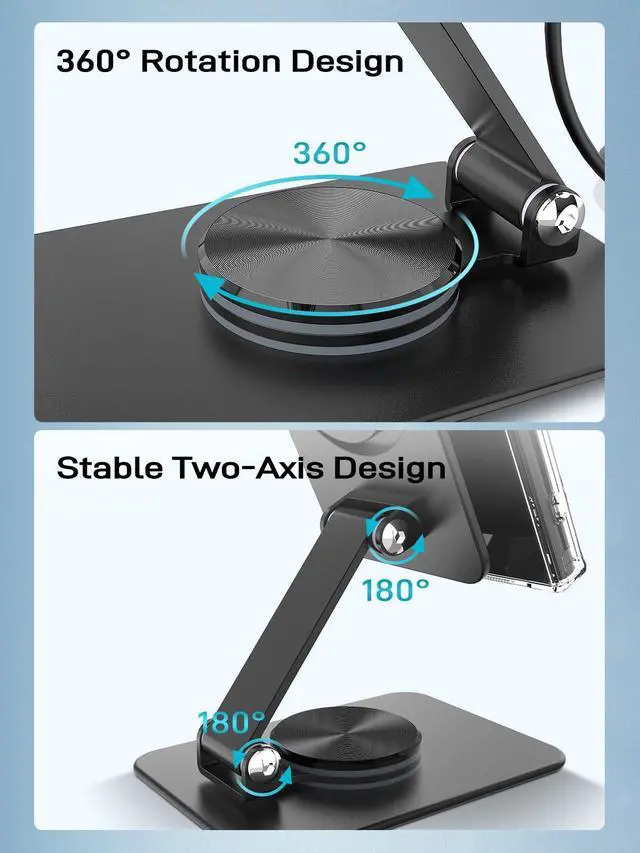 Alt view image 4 of 6 - Compatible with MagSafe Charger, 15W Magnetic Charger Stand, 360°Rotation Base Adjustable Foldable Wireless Charger for Samsung Galaxy S26 Ultra/Z Fold7/Flip7/iPhone 17/Pixel 10 Pro/Pixel 10 Pro Fold