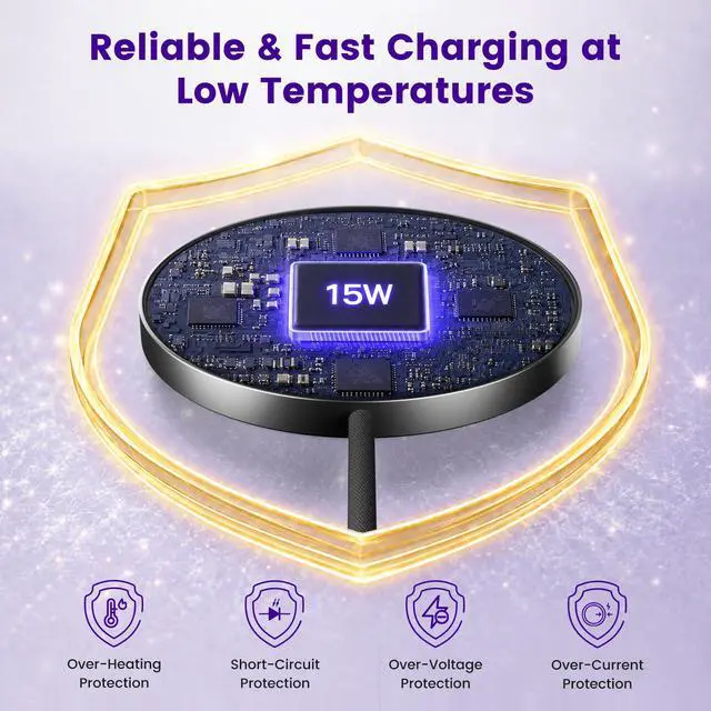 Alt view image 4 of 7 - 15W Wireless Charger for Apple MagSafe Charger, Magnetic Fast Charging Pad