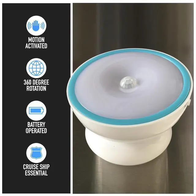 Alt view image 6 of 7 - Motion-Activated Battery LED Light with Magnetic Base, 360° Rotating Night Lamp for Closets, Bathrooms, Hallways & Cabinets, Wireless, Easy Install, Auto Sensor for Hands-Free Illumination