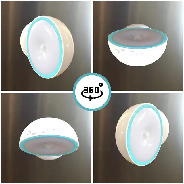 Alt view image 5 of 7 - Motion-Activated Battery LED Light with Magnetic Base, 360° Rotating Night Lamp for Closets, Bathrooms, Hallways & Cabinets, Wireless, Easy Install, Auto Sensor for Hands-Free Illumination