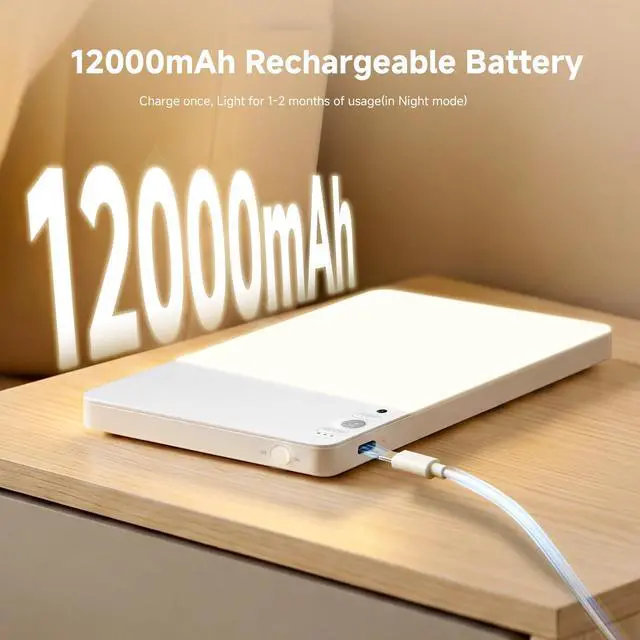 Alt view image 2 of 7 - 12000mAh Rechargeable LED Motion Sensor Ceiling Light for Closet