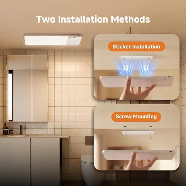 Alt view image 6 of 7 - 12000mAh Rechargeable LED Motion Sensor Ceiling Light for Closet