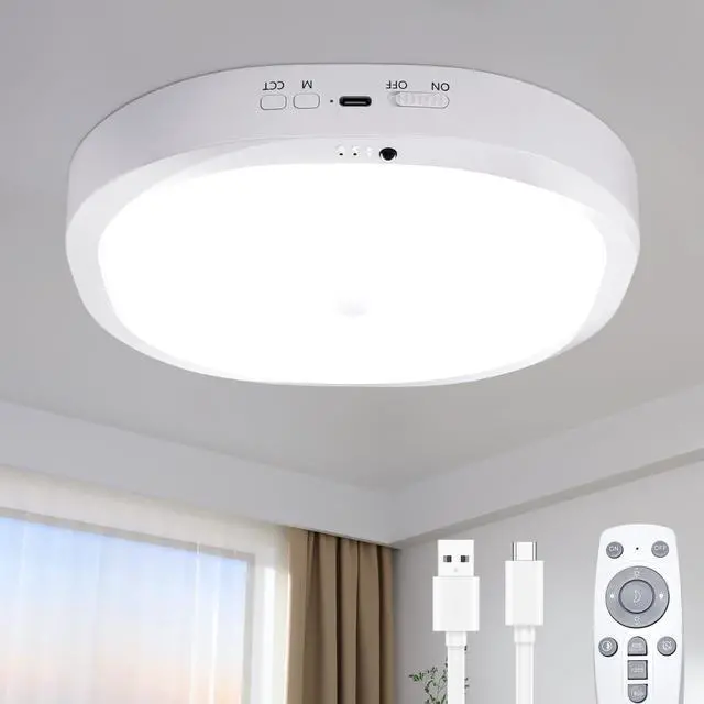 Main image of 10000mAh Rechargeable Motion Sensor LED Ceiling Light with Remote