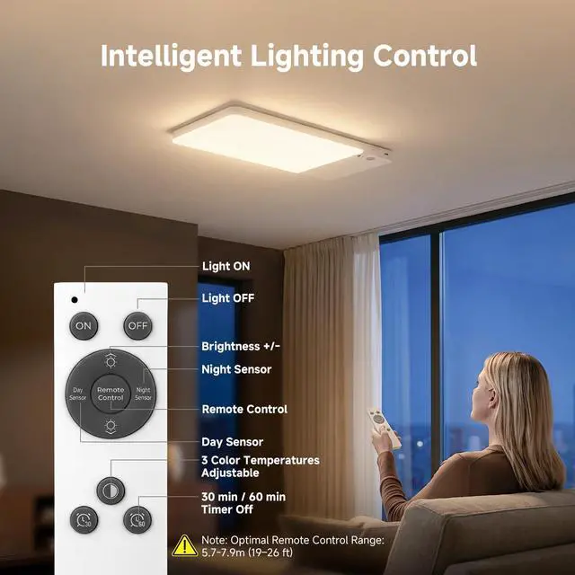 Alt view image 7 of 7 - 12000mAh Rechargeable LED Motion Sensor Ceiling Light for Closet