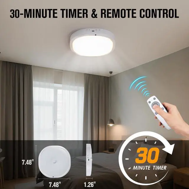 Alt view image 5 of 7 - 10000mAh Rechargeable Motion Sensor LED Ceiling Light with Remote