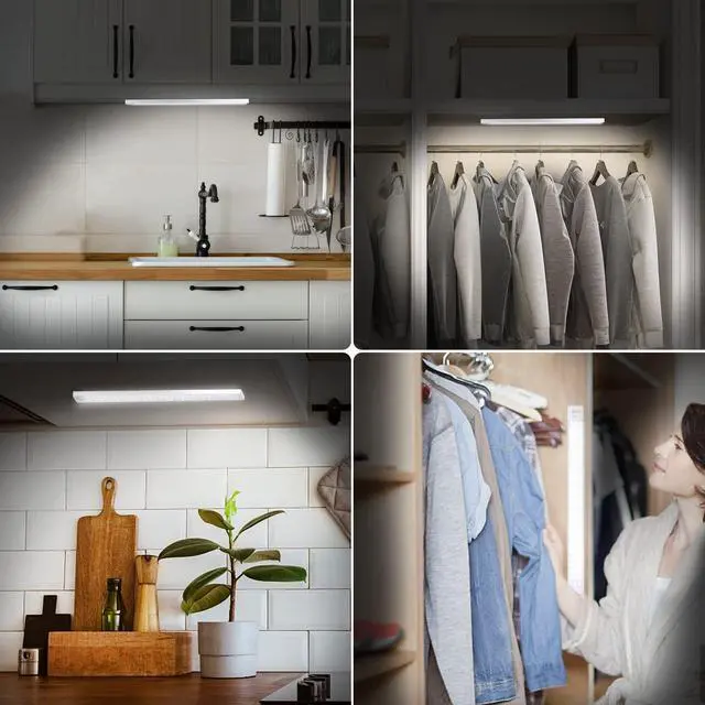 Alt view image 6 of 7 - 84 LED Closet Lights - Battery Powered, Super Bright Under Cabinet Lighting with Motion Sensor, Wireless, 3200mah Rechargeable Battery, 120 Days Run Time