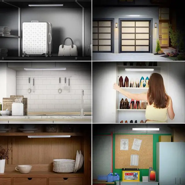 Alt view image 7 of 7 - 84 LED Closet Lights - Battery Powered, Super Bright Under Cabinet Lighting with Motion Sensor, Wireless, 3200mah Rechargeable Battery, 120 Days Run Time