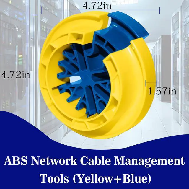 Alt view image 2 of 6 - Wire Comb for Network Ethernet Cable Management Organizer Tool with Cat5 Cat6 Wire Straightener Low Voltage PSU Organizing Tool (2 Pack Yellow Blue)