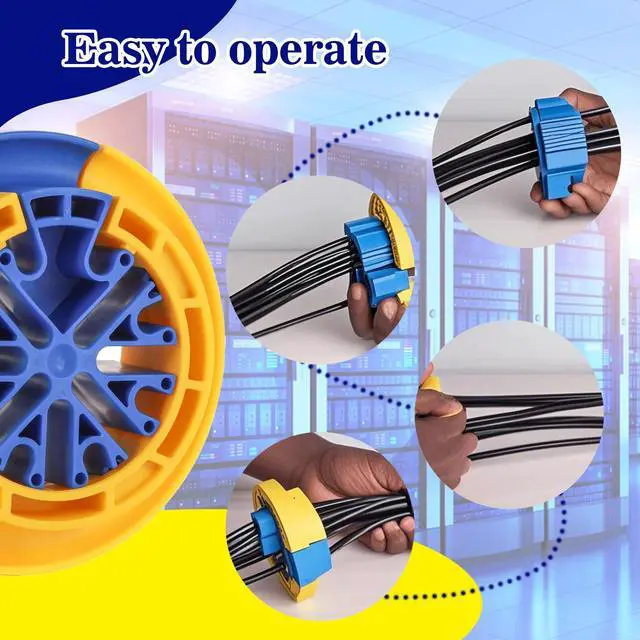 Alt view image 5 of 6 - Wire Comb for Network Ethernet Cable Management Organizer Tool with Cat5 Cat6 Wire Straightener Low Voltage PSU Organizing Tool (2 Pack Yellow Blue)