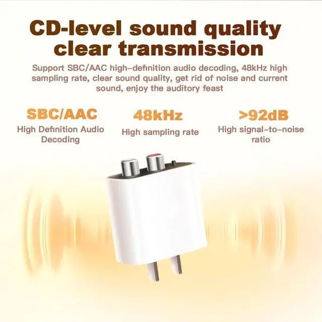 Alt view image 3 of 6 - Bluetooth 5.4 Receiver Upgrade Old Speakers to Wireless Audio, for Old Stereo/Speaker/Wired Speakers/Home Audio Music Streaming Stereo System (White-1Set)