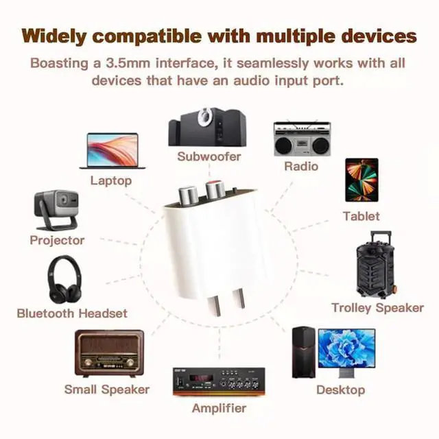 Alt view image 5 of 6 - Bluetooth 5.4 Receiver Upgrade Old Speakers to Wireless Audio, for Old Stereo/Speaker/Wired Speakers/Home Audio Music Streaming Stereo System (White-1Set)