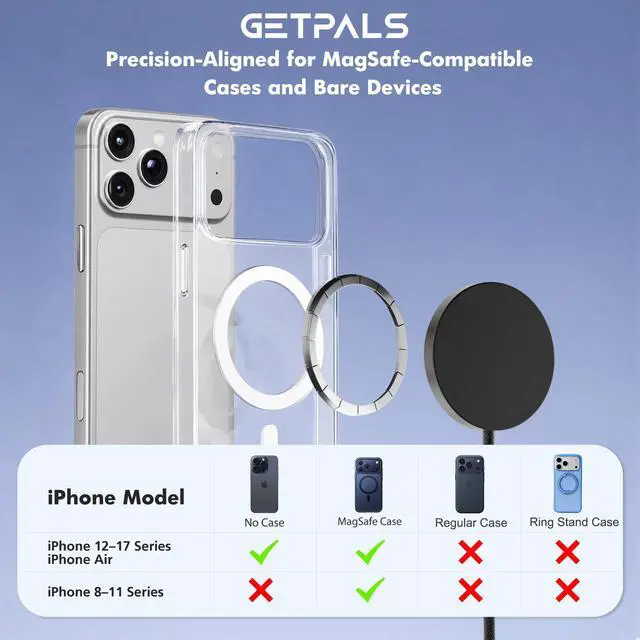 Alt view image 5 of 7 - 25W Magnetic Portable Fast Wireless Charging Pad for Apple iPhone Series