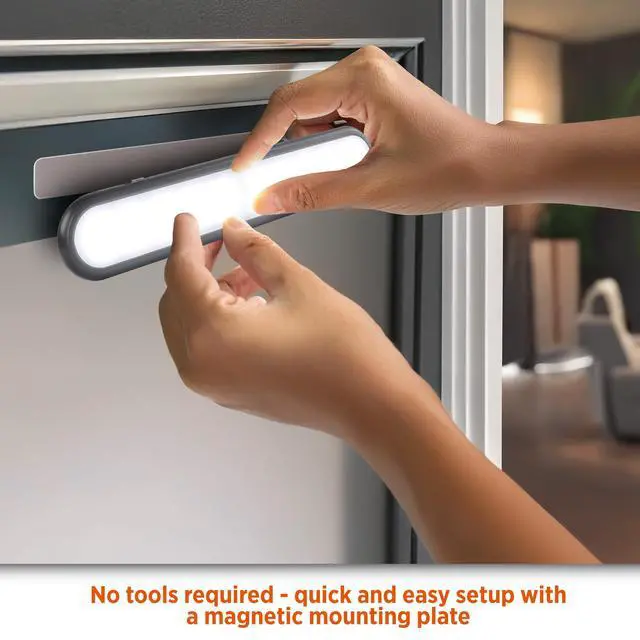 Alt view image 5 of 5 - 160LM LED Light Bar, Touchless Motion Sensor, Magnetic Mount, Powered with AAA Batteries, Slim and Portable Design to Brighten Indoor Rooms, Closets, Garages, Shelving (1-Pack)