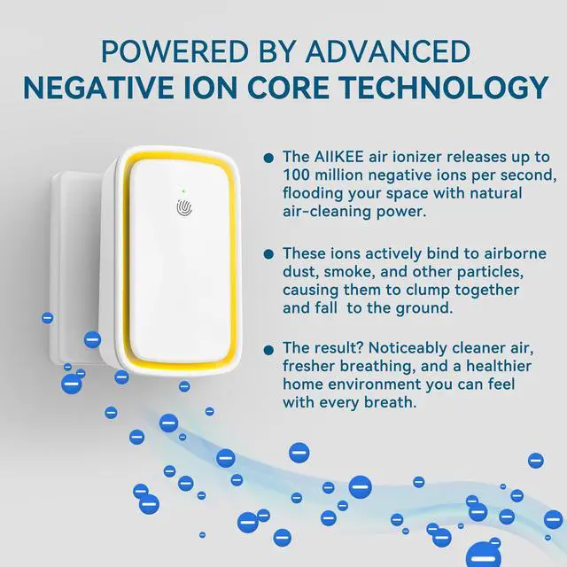 Alt view image 2 of 7 - Air Ionizers for Home, Plug In Negative Ion for Bedroom, Study, Office, Gym, Hotel, Kitchen, Mini Air CleanerPortable (4 Pack)