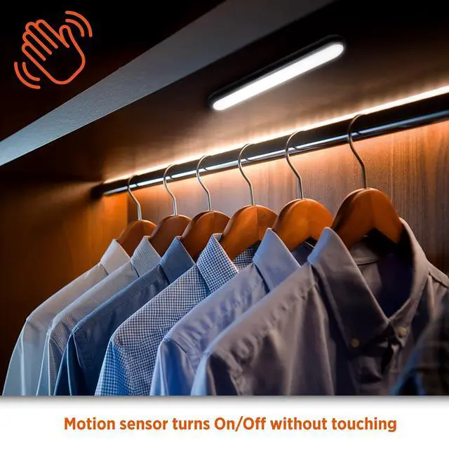 Alt view image 3 of 5 - 160LM LED Light Bar, Touchless Motion Sensor, Magnetic Mount, Powered with AAA Batteries, Slim and Portable Design to Brighten Indoor Rooms, Closets, Garages, Shelving (1-Pack)