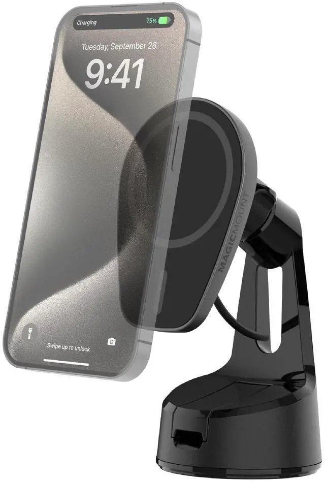 Main image of MPQMWD Charge Pro Qi2 MagSafe Charger Car Mount, 15W Fast Magnetic Wireless Charging Suction Cup Phone Holder for Dashboard/Windshield Compatible with iPhone 16/15/14/13/12 Pro Max Plus, S25