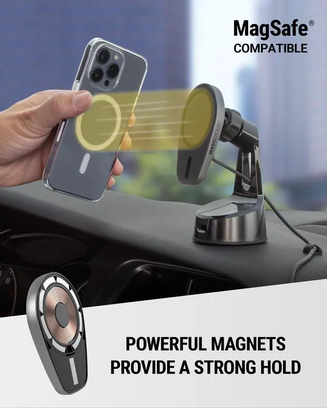 Alt view image 4 of 7 - MPQMWD Charge Pro Qi2 MagSafe Charger Car Mount, 15W Fast Magnetic Wireless Charging Suction Cup Phone Holder for Dashboard/Windshield Compatible with iPhone 16/15/14/13/12 Pro Max Plus, S25