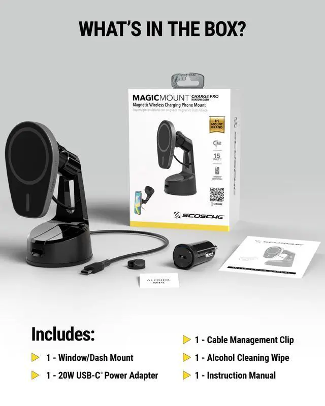 Alt view image 7 of 7 - MPQMWD Charge Pro Qi2 MagSafe Charger Car Mount, 15W Fast Magnetic Wireless Charging Suction Cup Phone Holder for Dashboard/Windshield Compatible with iPhone 16/15/14/13/12 Pro Max Plus, S25