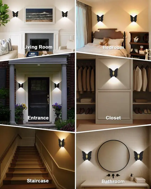 Main image of Battery Operated Wall Sconce Set of 2: 5000mAh Rechargeable Motion Sensor Night Light Wireless Wall Sconces Magnetic Closet Lights Stair Light Indoor Up and Down Wall Lamp for Bedroom Hallway