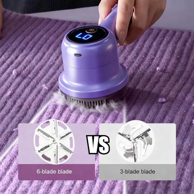 Alt view image 3 of 4 - Rechargeable Fabric Shaver with LED Display, 3-Speed Electric Lint Remover for Clothes and Furniture (White)-WDED