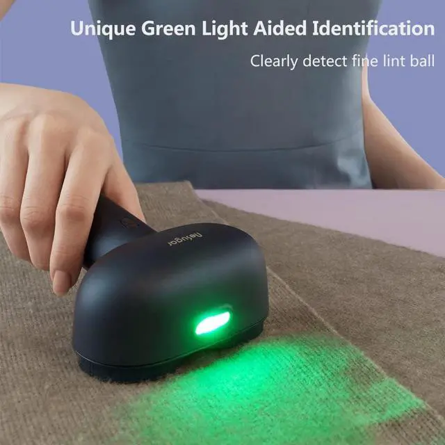 Alt view image 5 of 7 - Electric Professional Dual-Head Fabric Shaver and Lint Remover and Clothes Shavers with Green Light aided Identification, 3-Speeds (M5)