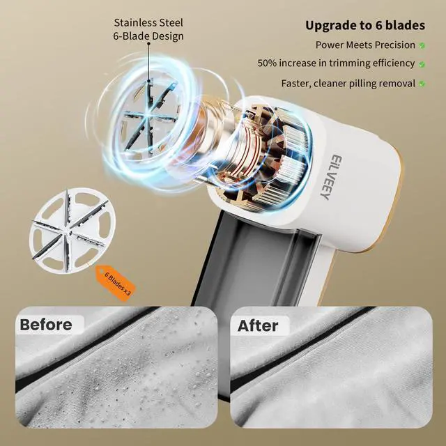 Alt view image 3 of 7 - Electric Fabric Shaver Lint Remover with Light & 3 Extra Blades