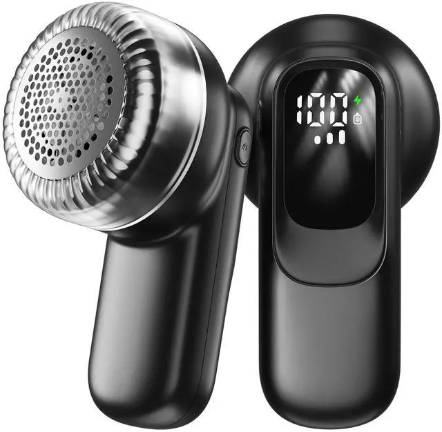Main image of Rechargeable Fabric Shaver, Lint Remover with 3D Floating Blades & Powerful Motor, Portable Sweater Shaver with Digital Display, 3 Speeds Electric Lint Shaver for Clothes, Sweaters, Furniture