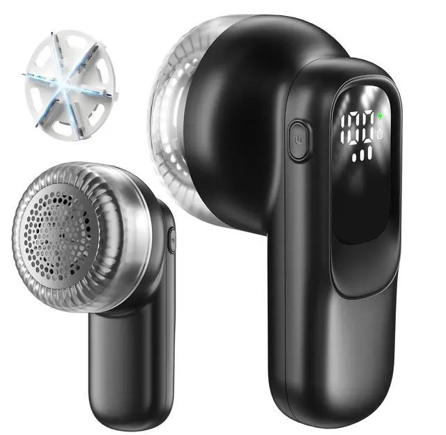 Alt view image 7 of 7 - Rechargeable Fabric Shaver, Lint Remover with 3D Floating Blades & Powerful Motor, Portable Sweater Shaver with Digital Display, 3 Speeds Electric Lint Shaver for Clothes, Sweaters, Furniture