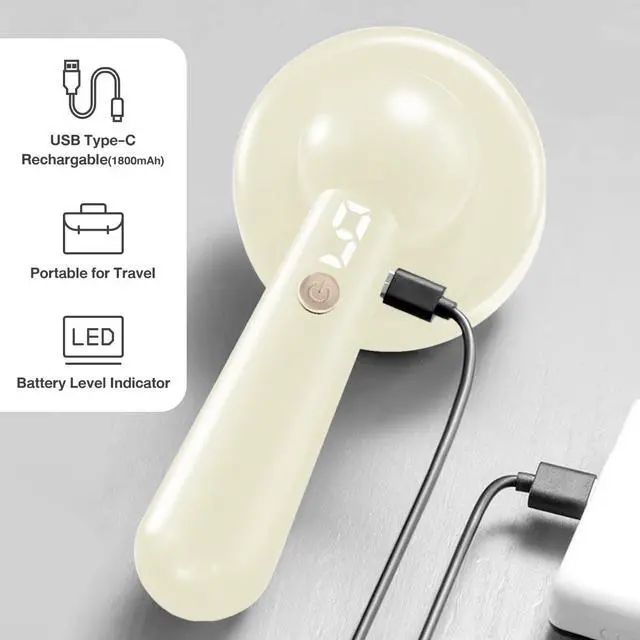 Alt view image 6 of 7 - Fabric Shaver Lint Remover Rechargeable, Clothes Shaver Pill Remover with 6-Leaf Blades LED Digital Display 3-Gears Adjustable for Clothing Couch Furniture, Cream White